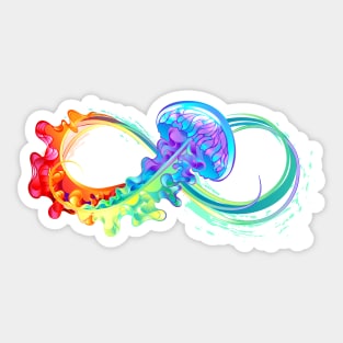 Infinity with Rainbow Jellyfish Sticker